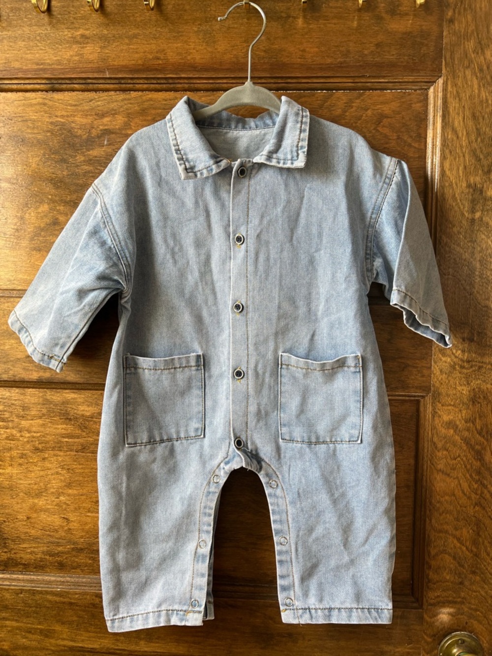 Light Blue Denim Kids Romper “I Love My Mummy” size 4